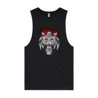 Wolf&Raven [on black] (mens tank)