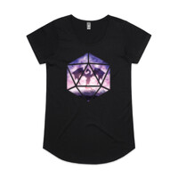 Purple Sky Dragon D20 (womens marli tee)