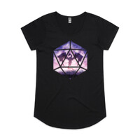 Purple Sky Dragon D20 (womens marli tee)