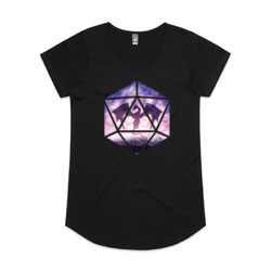 Purple Sky Dragon D20 (womens marli tee)