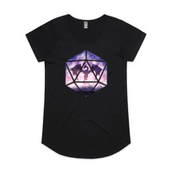 Purple Sky Dragon D20 (womens marli tee)