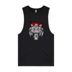 Wolf&Raven [on black] (mens tank)