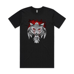 Wolf&Raven [on black] (tall tee)