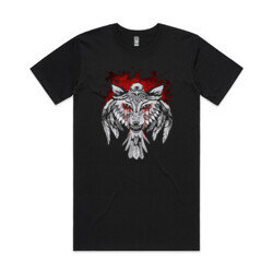 Wolf&Raven [on black] (tall tee)