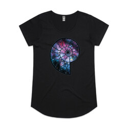 Ammonite & Space I (womens marli tee)