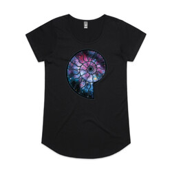 Ammonite & Space I (womens marli tee)